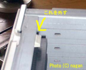 サイドパネル上のツメ